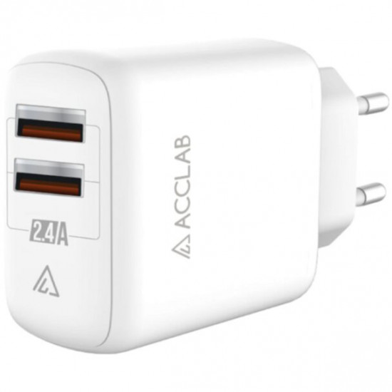 CHARGER ACCLAB AL-TC224 2 USB 2.4A WHİTE
