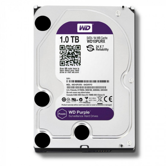 Накопитель HDD Western Digital Purple 1TB 3.5
